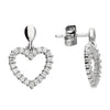 Sterling Silver Heart Moissanite Earrings