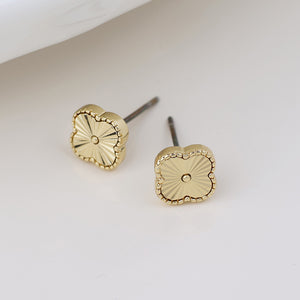 POM Faux Gold Plated Quatrefoil Stud Earrings - More Than Just a Gift | Narborough Hall