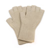 Cream Ribbed Fingerless Gloves