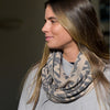 POM Oatmeal & Grey Animal Stripe Snood Scarf