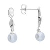 Sterling Silver Twist Pearl Drop Earrings