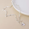 POM Foundry Silver-Plated heart and t-bar necklace with twist links