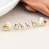 POM Faux Gold Heart and Crystal Triple Earring Set