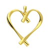 Sterling Silver Gold Plated Large Contemporary Open Heart Necklace