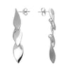 Sterling Silver Modern Leaf Drop Earrings