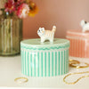 Lisa Angel Green Cat Trinket Pot