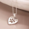 POM Sterling Silver Heart & Paw Print Necklace