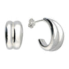 Sterling Silver Ridged Hoop Earrings