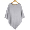 POM Pale Grey Fine Knit Poncho