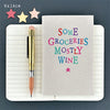East of India Wobbly word note book-Some groceries mostly wine