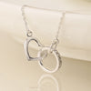 Sterling Silver Linked Heart & Crystal Hoop Necklace