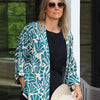 POM Teal Silhouette Print Kimono - More Than Just a Gift | Narborough Hall