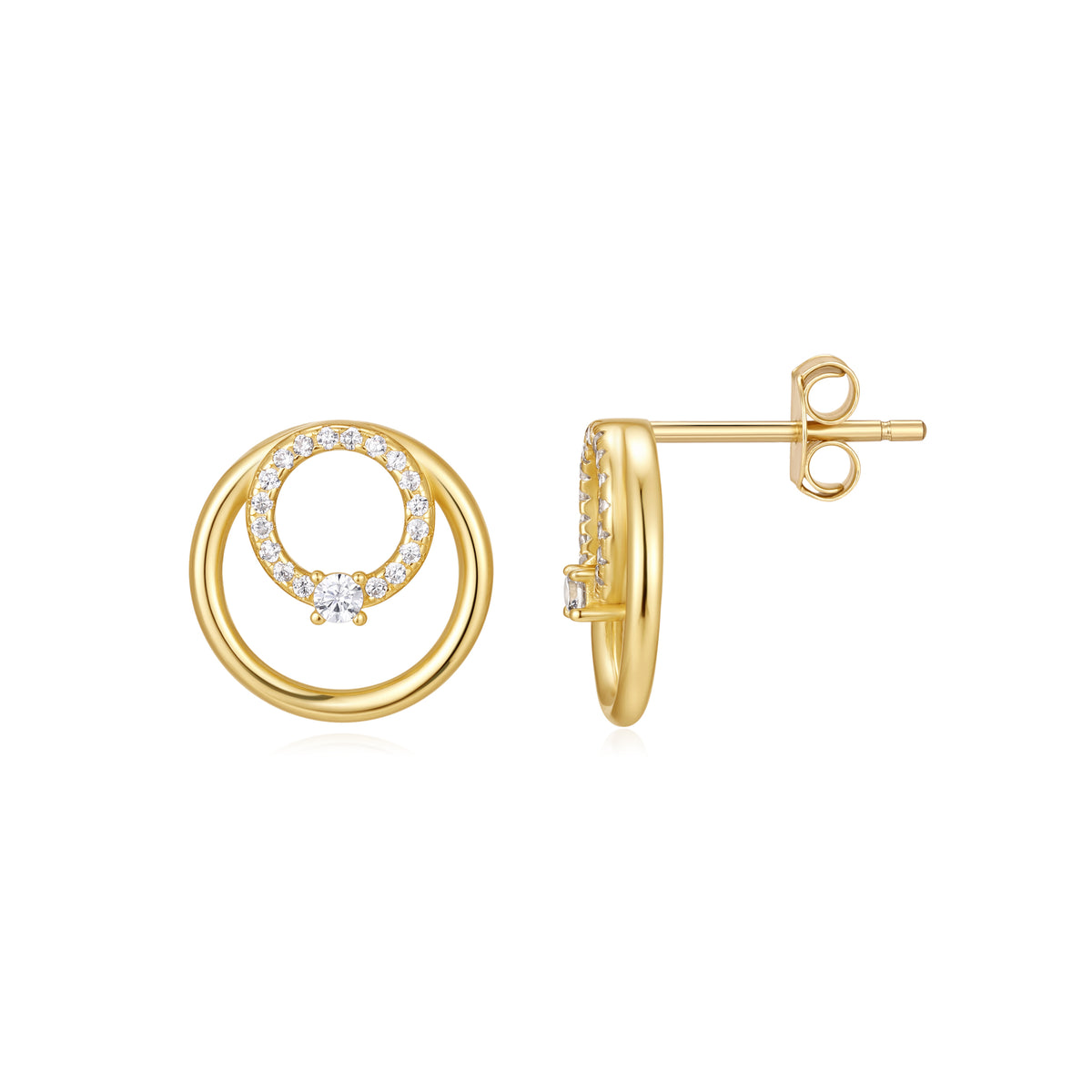 Kurate Gold-Plated CZ Earrings