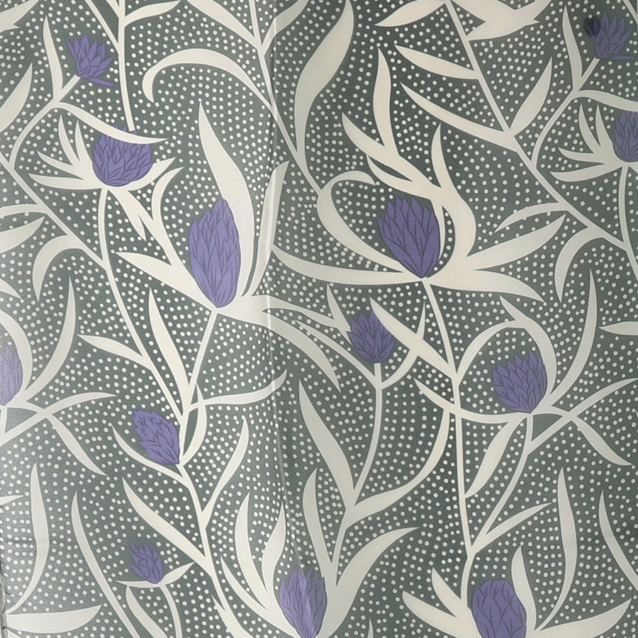 POM Recycled Silky Grey Mix Dotty Vine Print Scarf - More Than Just a Gift | Narborough Hall