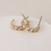 POM Gold Plated Crystal C-Hoop Earrings