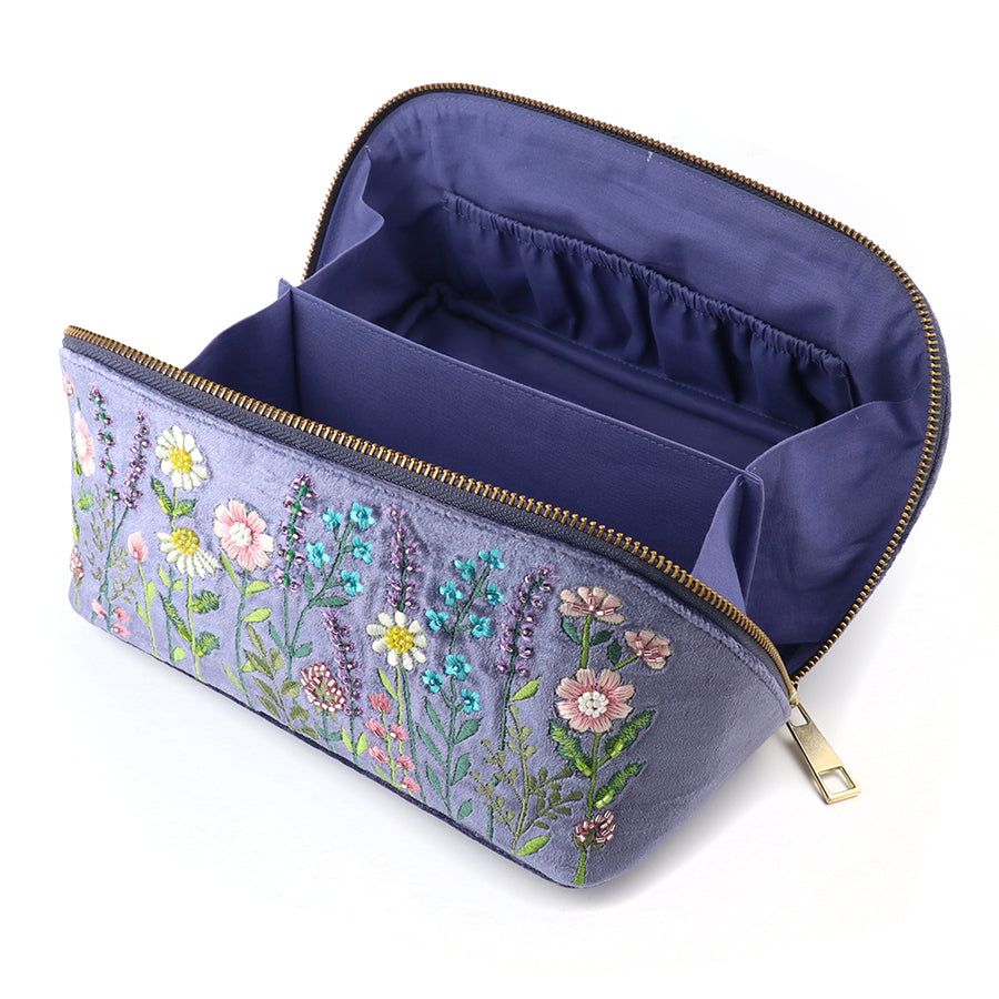 POM Violet Blue Velvet Meadow Vanity Case - More Than Just a Gift | Narborough Hall