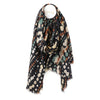 POM Black Multi Dotted Prink Scarf