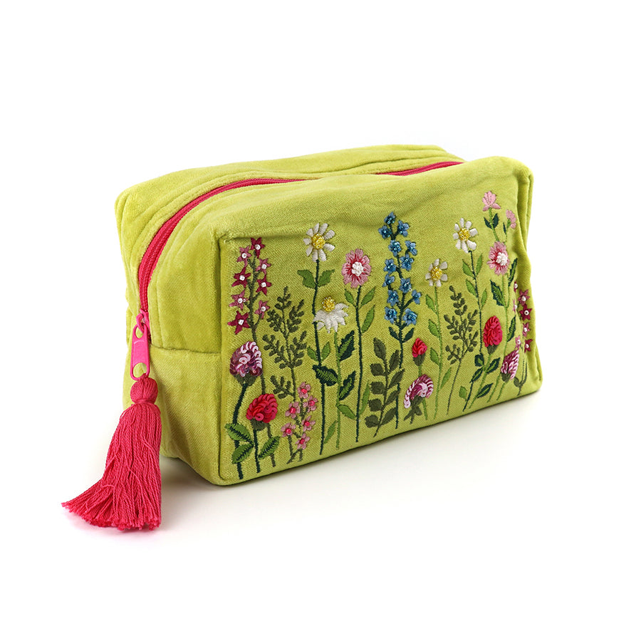 POM Lime Velvet Meadow Wash Bag - More Than Just a Gift | Narborough Hall