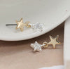 POM Gold & Silver Plated Double Star Earrings