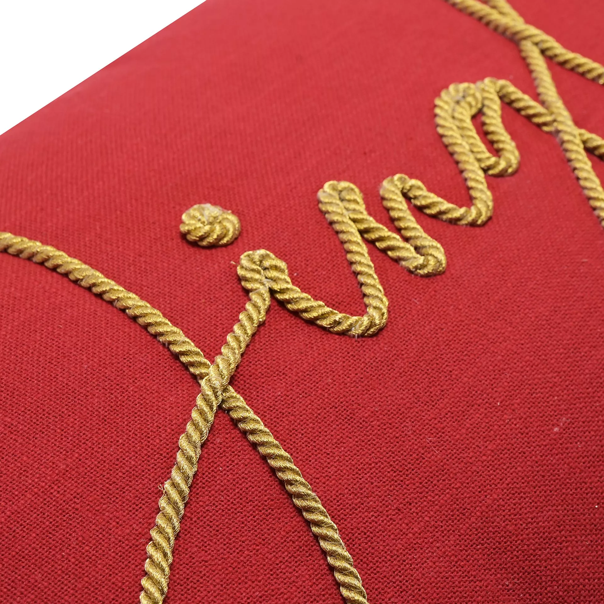 Red Embroidered Jingle Cushion