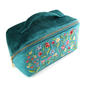 POM Teal Velvet Floral Vanity Case - More Than Just a Gift | Narborough Hall
