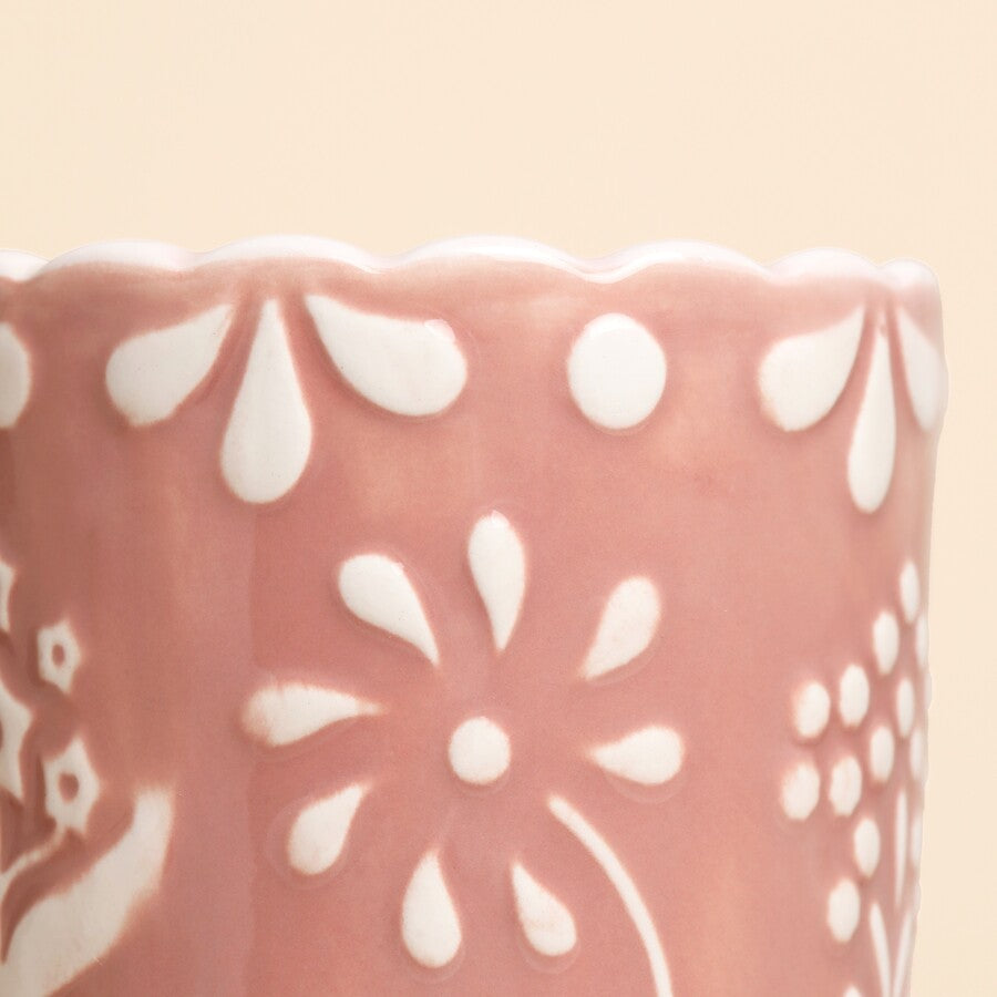 Lisa Angel Pink Scalloped Edge Tumbler
