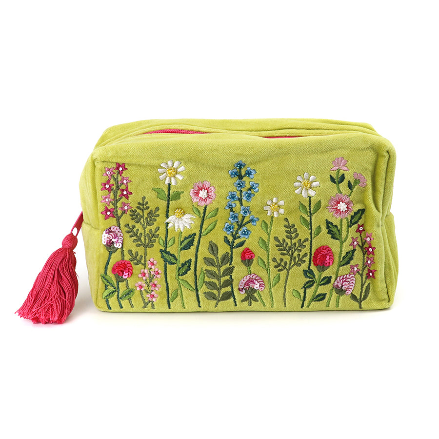 POM Lime Velvet Meadow Wash Bag - More Than Just a Gift | Narborough Hall
