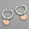 Sterling Silver Rose Gold Plated Heart Huggie Earrings