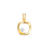 Sterling Silver Gold Plated Square with CZ Necklace