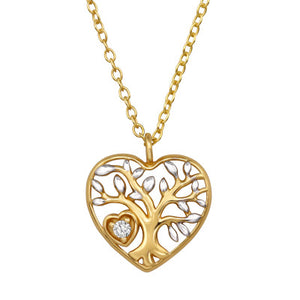 Sterling Silver Gold Plated Tree of Life Heart Necklace - More Than Just a Gift | Narborough Hall