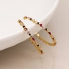 POM Golden Red & Black Crystal Hoop Earrings