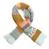 POM Pale Blue & Mustard Multi Pattern Pull Through Scarf