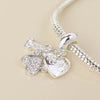 POM Silver Plated Crystal Paw, Bone & Heart Print Charm Bracelet - More Than Just a Gift | Narborough Hall