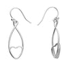 Sterling Silver Heart Teardrop Hook Earrings