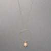 Sterling Silver Rose Gold Ripple Circle Long Necklace