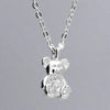 Sterling Silver CZ Teddy Bear Necklace