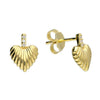 Sterling Silver Gold Plated Shell Heart & Sparkle Earrings