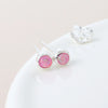 Sterling Silver Tiny Pink Opal Stud Earrings
