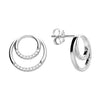 Sterling Silver Double CZ Circle Stud Earrings