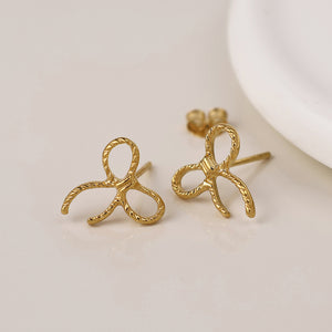 POM Sterling Silver Gold Plated Bow Earrings - More Than Just a Gift | Narborough Hall