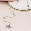 POM Silver Plated Multi Star Lariat Necklace