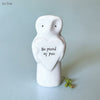 East of India Porcelain Heart Animal - Owl Proud of You