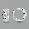 Sterling Silver Trio Heart Huggie Earrings