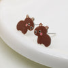 POM Sterling Silver Enamel Capybara Stud Earrings