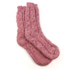 POM Salmon Pink Chunky Cable Knit Cozy Socks