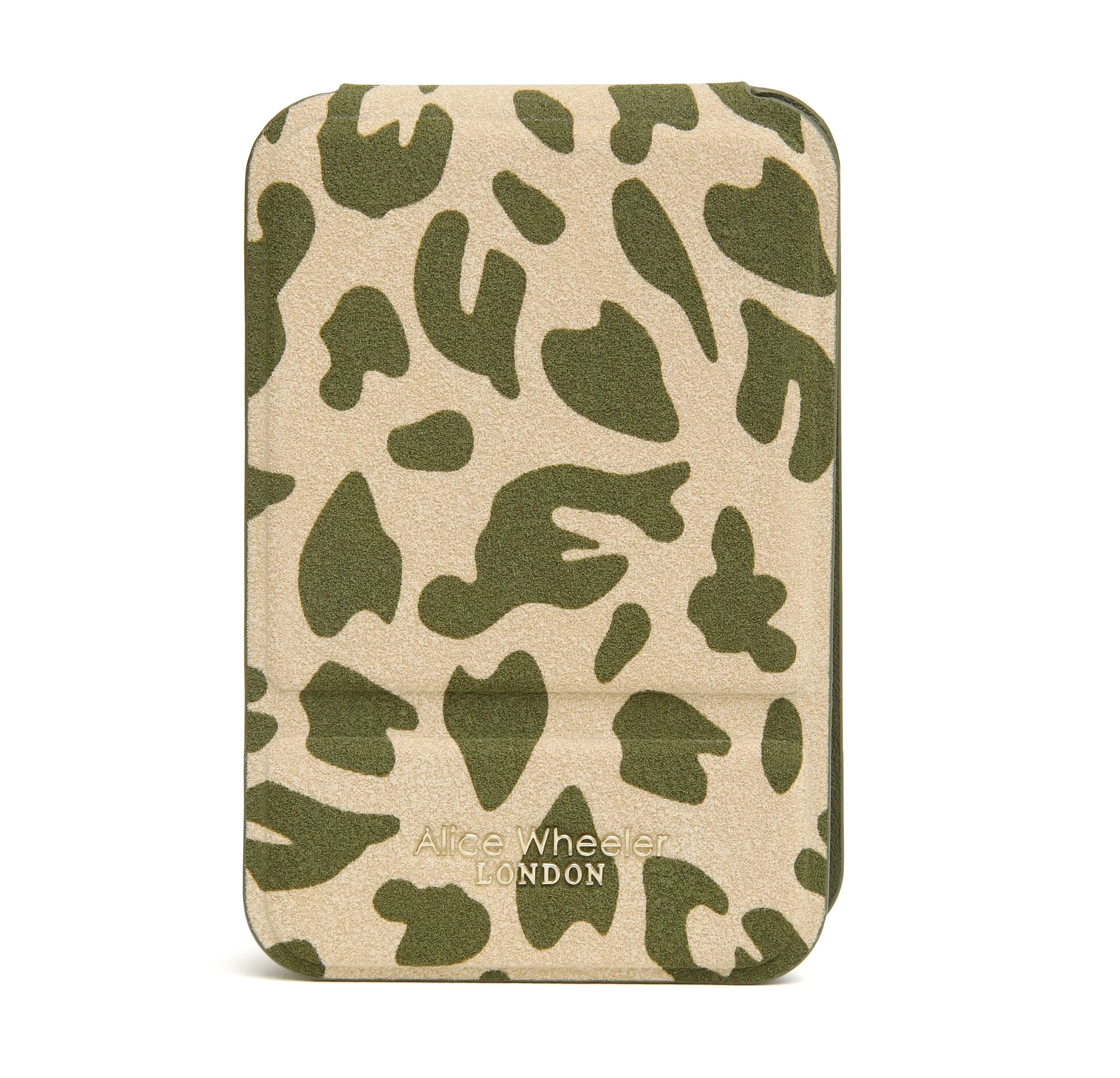 Alice Wheeler Olive Leopard Mini Folding Mirror