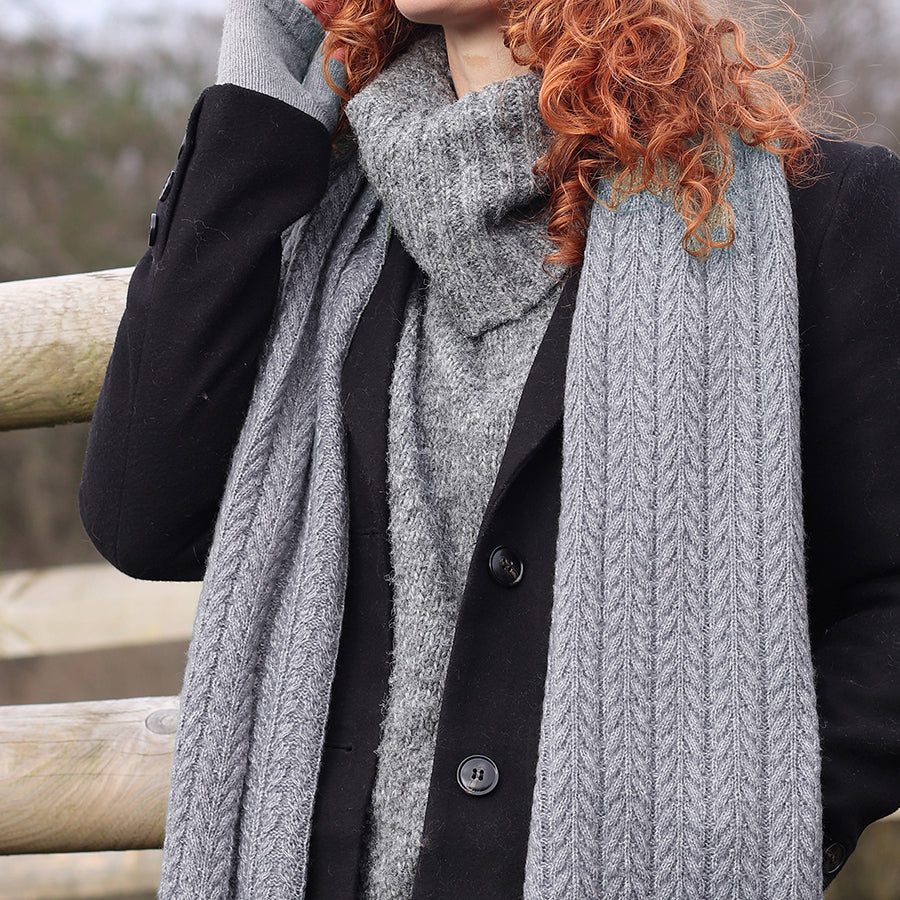 小物 SERAPIS GREY/CIEL KNIT SCARF SERAPIS GREY/CIEL KNIT SCARF