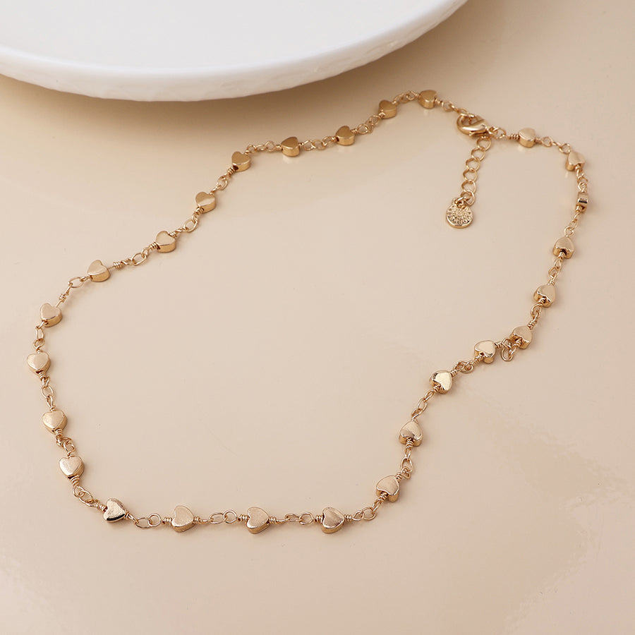POM Golden Multi Heart Station Necklace - More Than Just a Gift | Narborough Hall