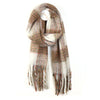POM Cream & Beige Multicolour Chunky Checkered Scarf