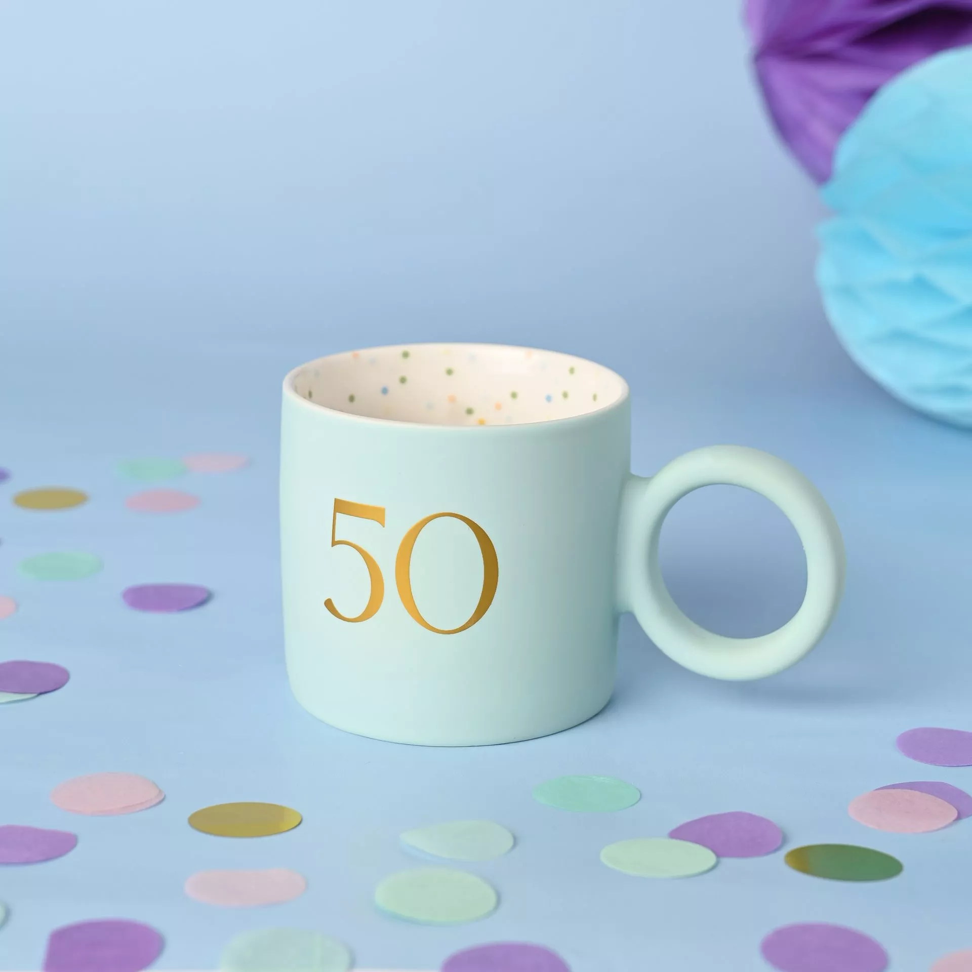 50 Blue Confetti Mug